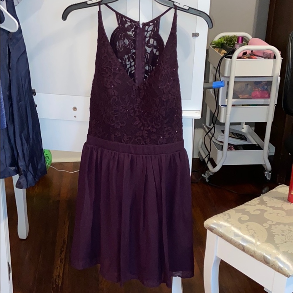 plum cocktail dress